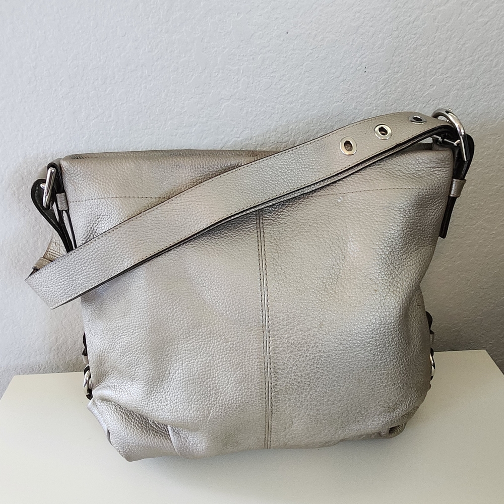 Coach Silver Metallic Bag